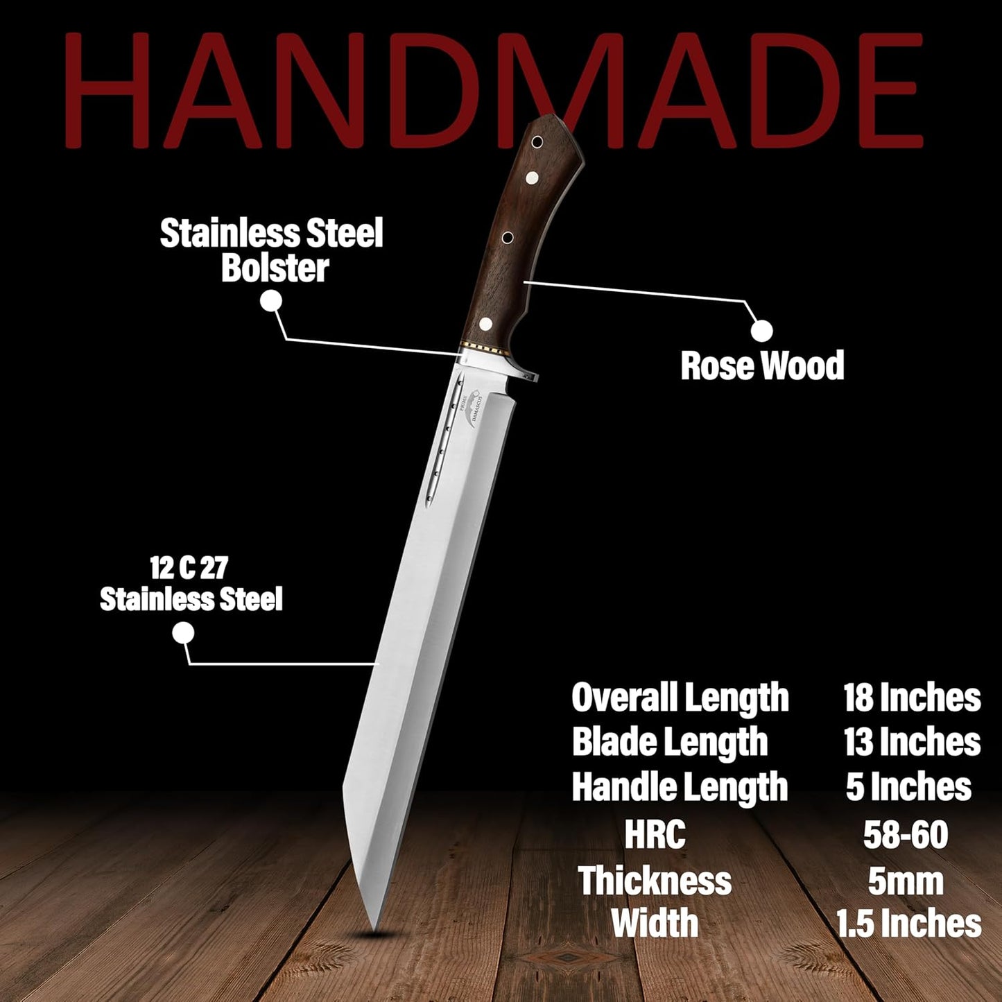 Custom Handmade Viking Seax machete with Sheath- Medieval Warrior Celtic Seax Blade with Engraved Wooden Handle- Collectible Historical Gift