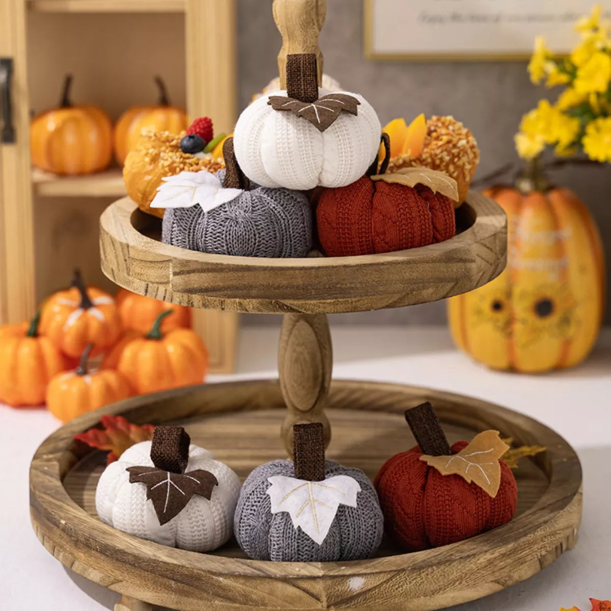Knitted Pumpkin Home Decor Ornaments