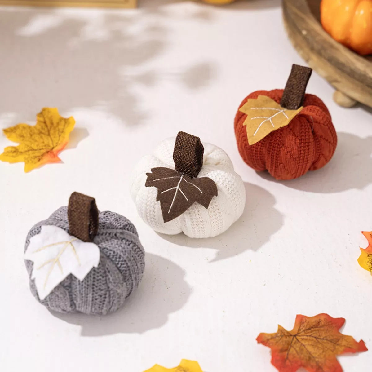 Knitted Pumpkin Home Decor Ornaments