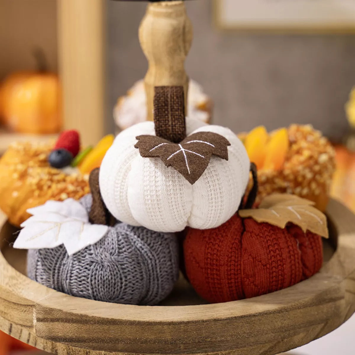 Knitted Pumpkin Home Decor Ornaments