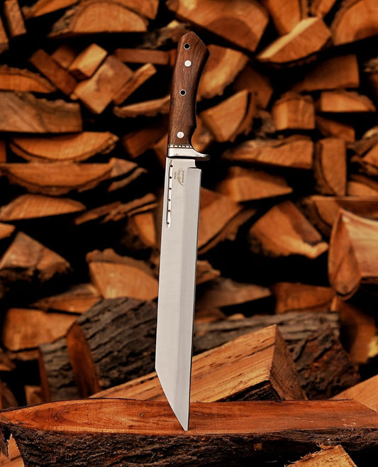 Custom Handmade Viking Seax machete with Sheath- Medieval Warrior Celtic Seax Blade with Engraved Wooden Handle- Collectible Historical Gift