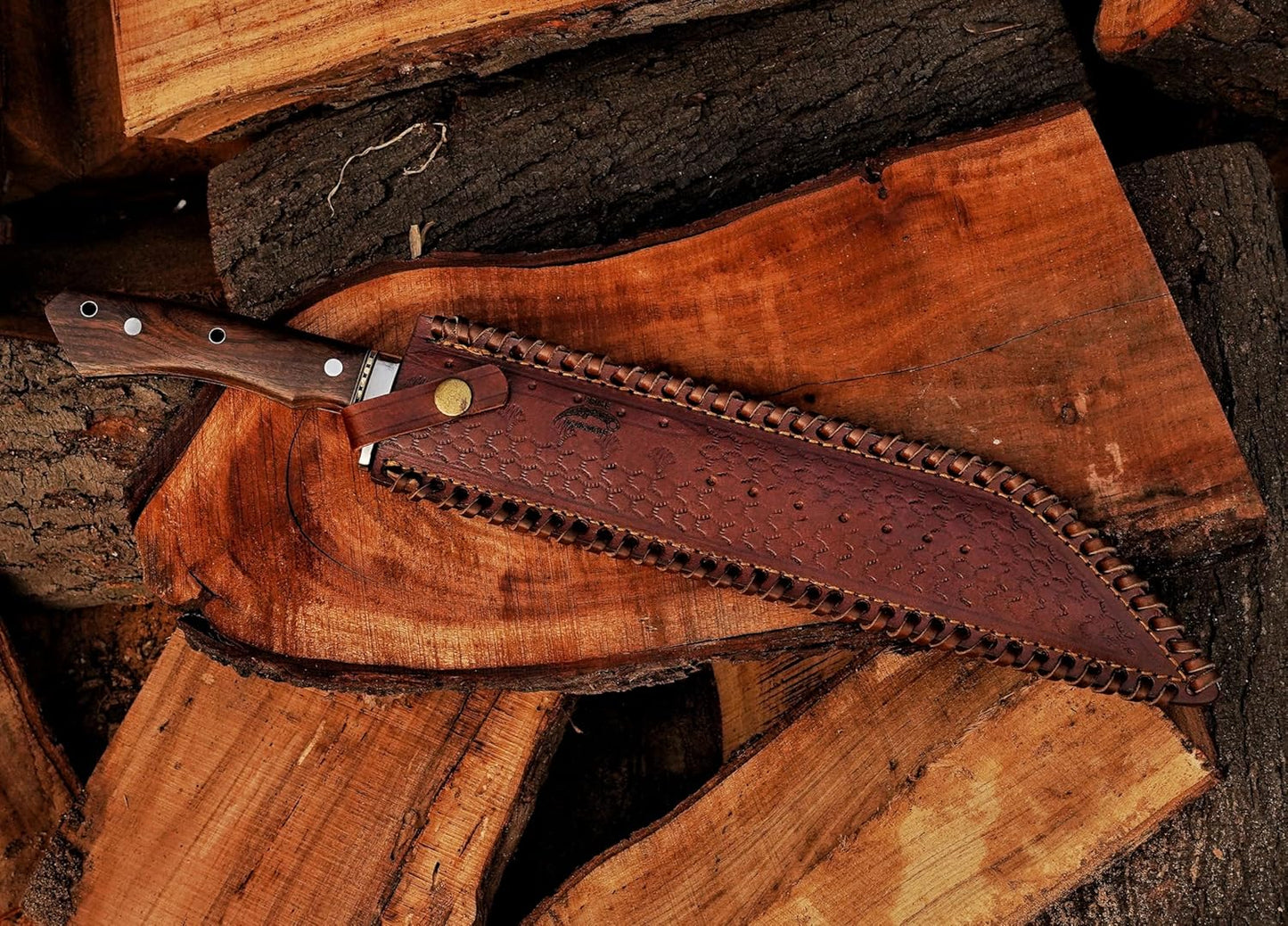 Custom Handmade Viking Seax machete with Sheath- Medieval Warrior Celtic Seax Blade with Engraved Wooden Handle- Collectible Historical Gift