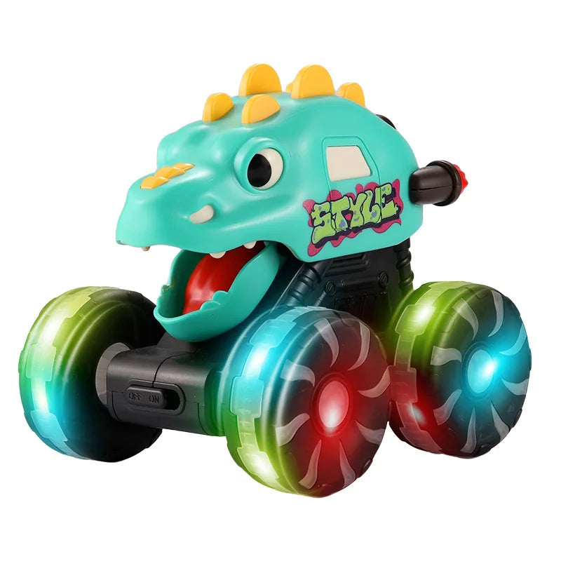 “DinoGlow™ Light-Up Car – Flashing Inertia Toy with LED Wheels | Perfect Christmas Gift for Kids”