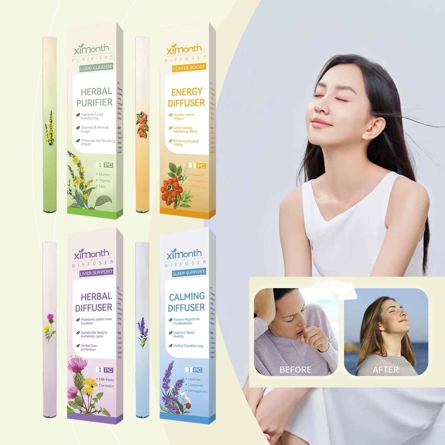 ZenBreathe™ – Herbal Nasal Diffuser for Instant Calm, Focus & Energy 🌸 | 100% Natural Aromatherapy Inhaler