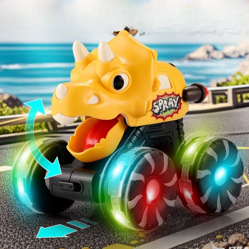 “DinoGlow™ Light-Up Car – Flashing Inertia Toy with LED Wheels | Perfect Christmas Gift for Kids”