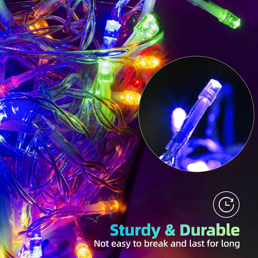 Solar LED Icicle Christmas Lights