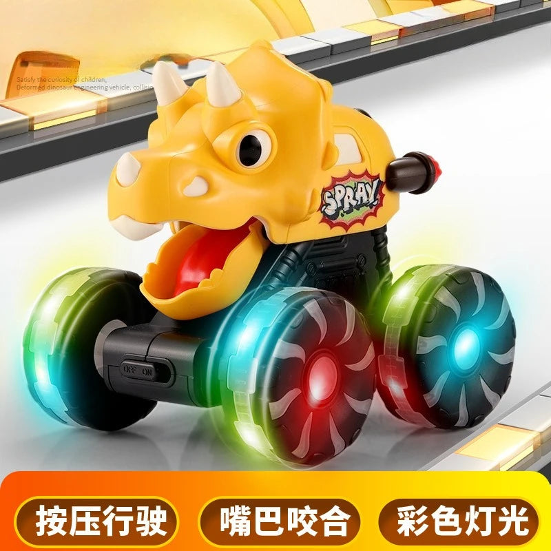 “DinoGlow™ Light-Up Car – Flashing Inertia Toy with LED Wheels | Perfect Christmas Gift for Kids”