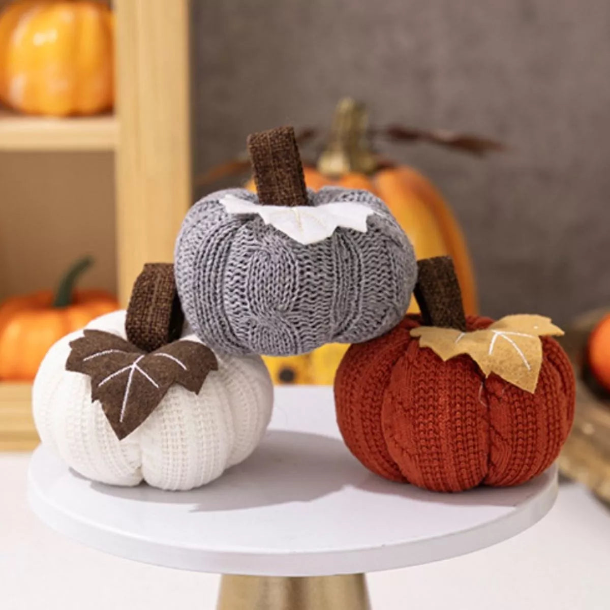 Knitted Pumpkin Home Decor Ornaments