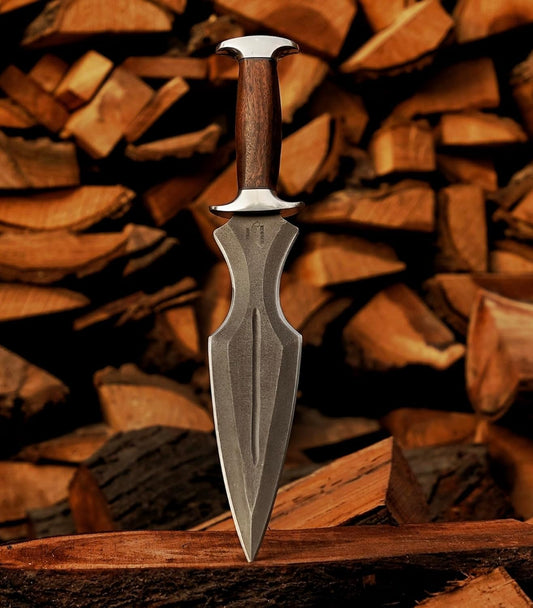 Handmade Dagger Knife with Leather Sheath- Double Edge Knife for Camping Work- Best Handmade Gif