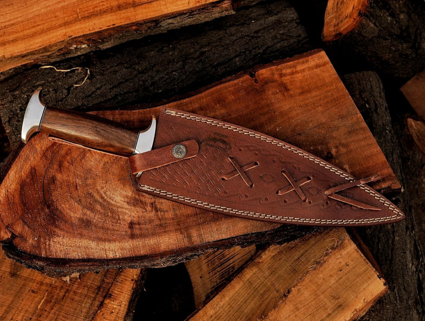 Handmade Dagger Knife with Leather Sheath- Double Edge Knife for Camping Work- Best Handmade Gif